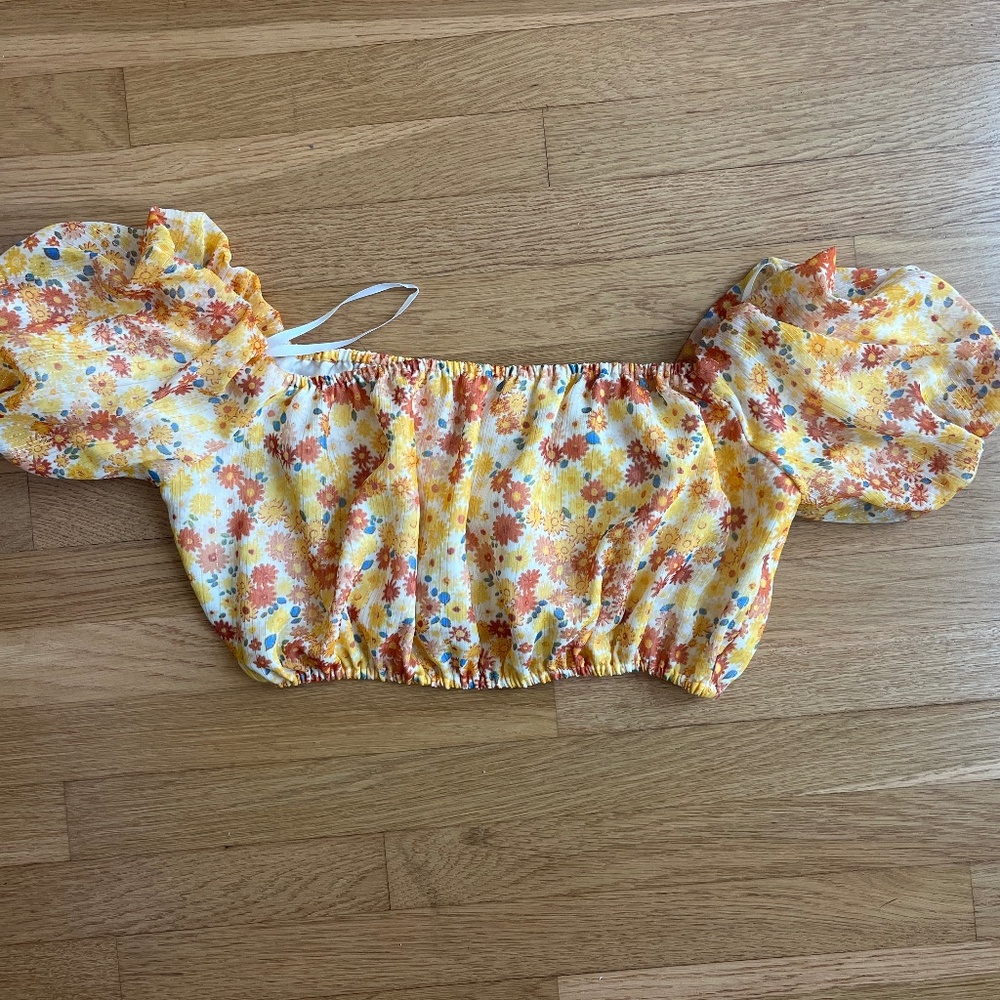 STAUD Floral Crop Top Small